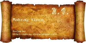 Makray Vince névjegykártya